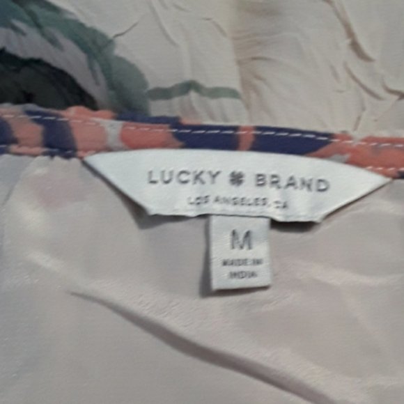 LUCKY Blush Boho Festival Plisse Rose Blouse EUC sz M - Picture 6 of 8